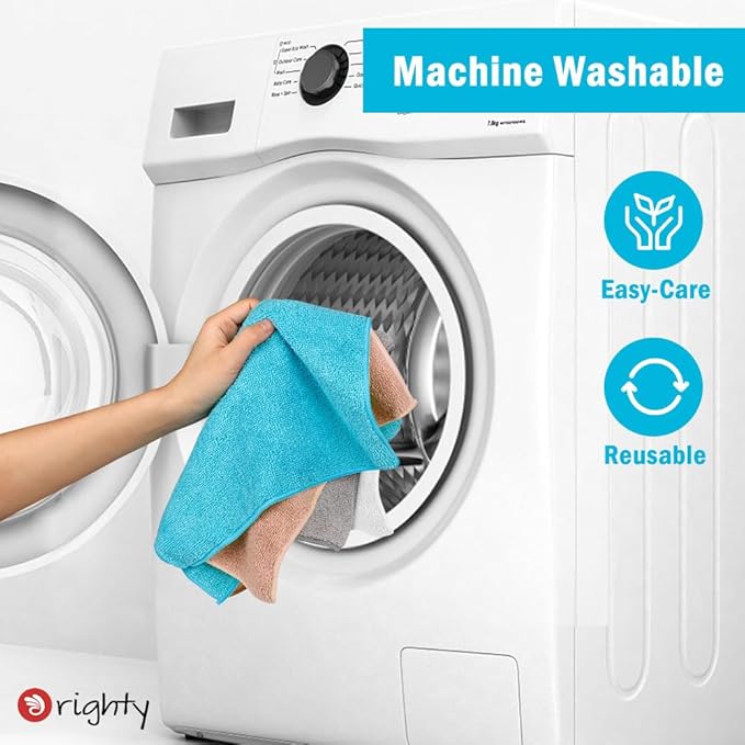 Orighty Microfiber Cleaning Cloth, 12 Pack Microfiber Towels for Cars, Highly Absorbent Car Cleaning Supplies, Lint Free Cloths Clean Rags for Car Care, House, Kitchen, 12x12 inch, White