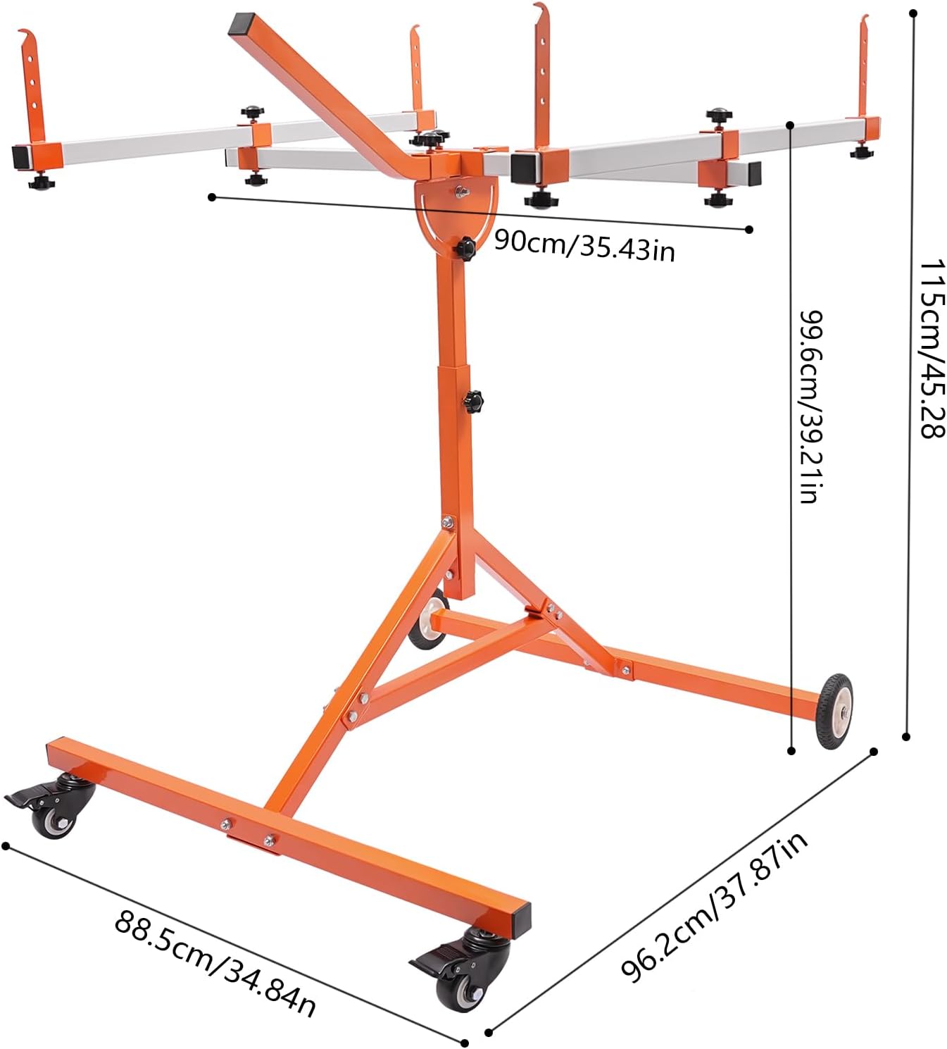 Automotive Rotating Painting Stand Multifunction Freestanding Paint Holder with Wheels for Painting Or Repairing Light Sheet Metal, Automotive Sheet Metal, Hoods, Wings, Bumpers (35.4*37.8*45.2in)