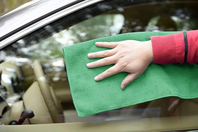 Avalon Towels Microfiber Absorbent Bar Towels, Rags for House Cleaning, Lint Free, Reusable and Washable (Green Value Pack of 48)