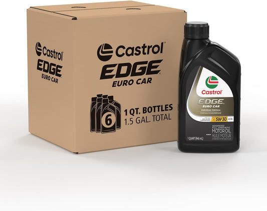 Castrol EDGE Euro 5W-30 A3/B4 European Advanced Full Synthetic Motor Oil, 1 Quart, Pack of 6
