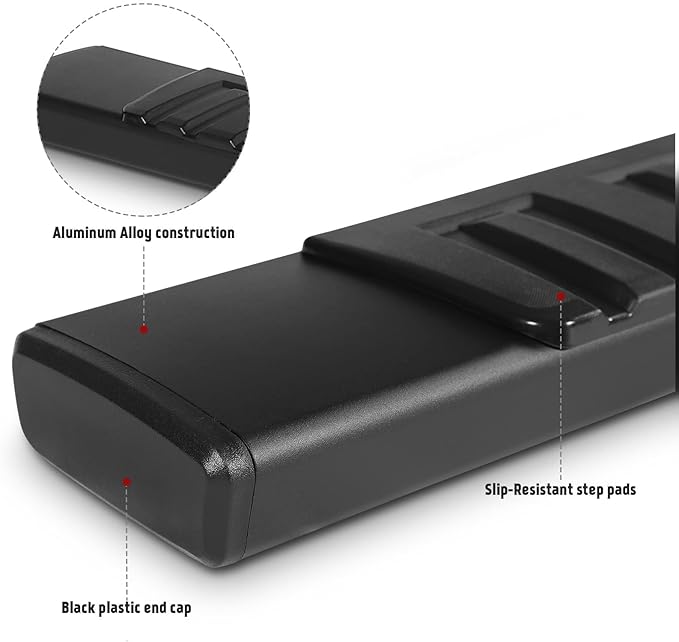 PZ 6 inch Double Cab Running Boards Compatible with 2019-2025 Chevy Silverado/GMC Sierra 1500, 2020-2025 for 2500HD 3500HD Black Aluminum Alloy Side Step Nerf Bar