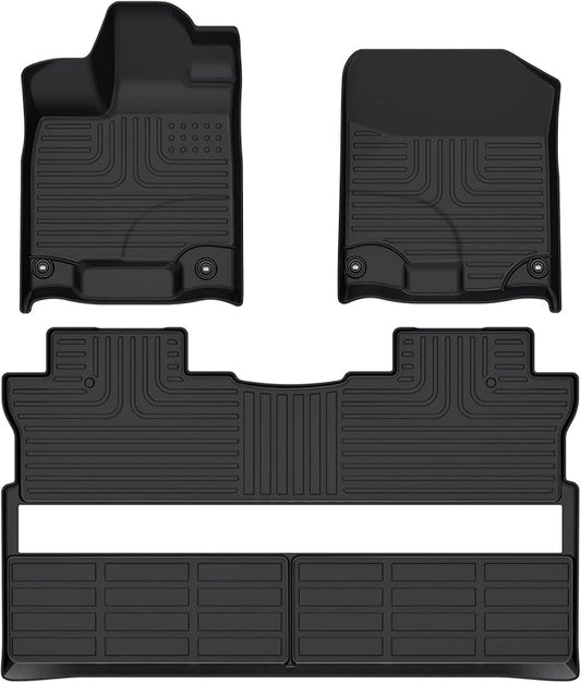 Floor Mats for Honda Ridgeline 2017 2018 2019 2020 2021 2022 2023 2024 2025 All Weather Automotive TPE Liners Anti-Slip Waterproof Floor Liners Front & Rear Row Accessories Black