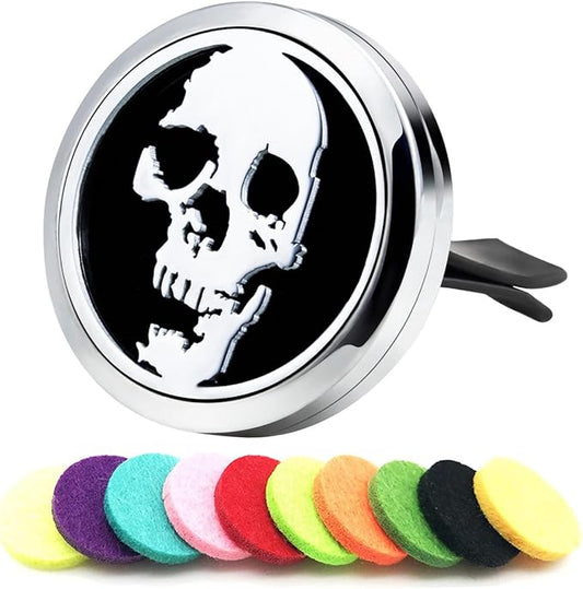 Essential Oil Car Diffuser Vent Clips Air Freshener Christmas Car Accessories for Women(Skull Head)