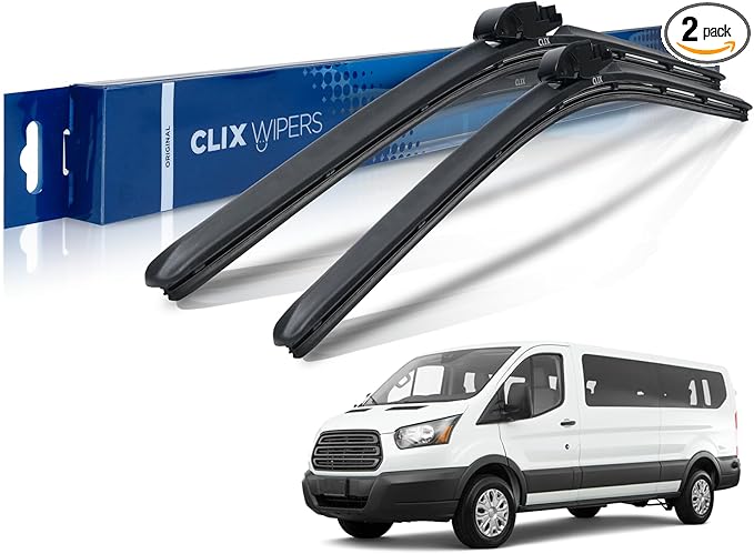 ClixWipers 28" + 20" High Performance Premium Automotive Replacement Windshield Wiper Blades, Passenger and Driver Side Wiper Blade Designed For All Weather & Winter Conditions (Set of 2)