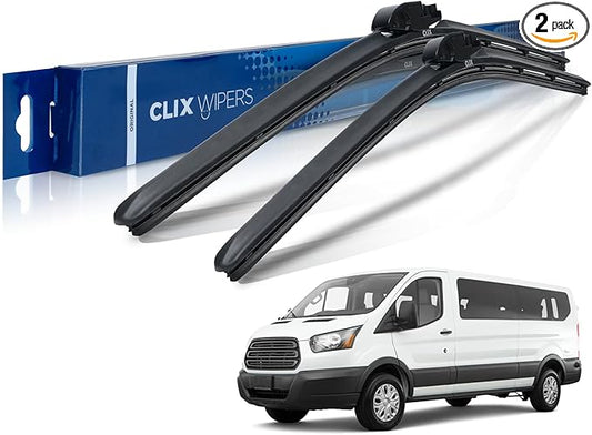 ClixWipers 28" + 20" High Performance Premium Automotive Replacement Windshield Wiper Blades, Passenger and Driver Side Wiper Blade Designed For All Weather & Winter Conditions (Set of 2)