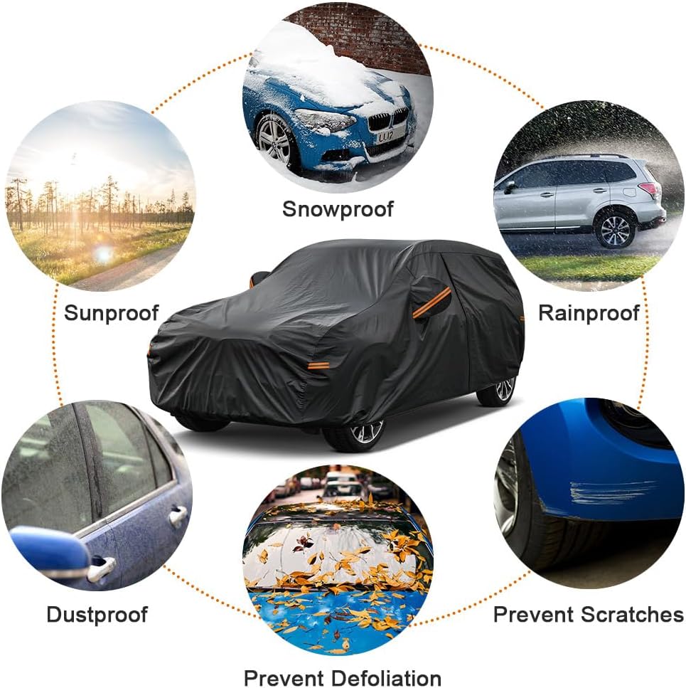 Kayme 7 Layers SUV Car Cover Custom Fit Lexus NX 300 350 (2015-2025) Waterproof All Weather for Automobiles, Outdoor Full Cover Rain Sun UV Protection.Black
