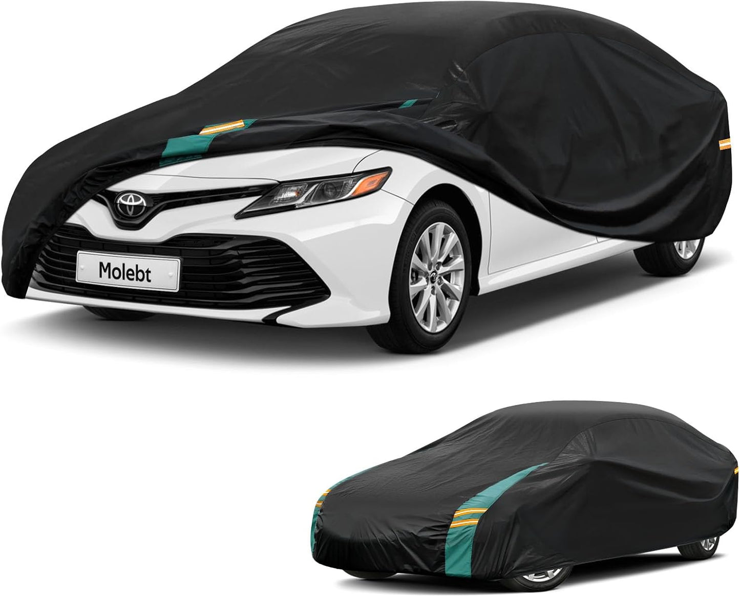 Full Exterior Covers Waterproof All Weather for Sedan & Coupe, Universal Fit for Corvette, Porsche 911, Honda Civic, Toyota Corolla, etc. Rain Winter Sun Protection.(Length: 179"-185")