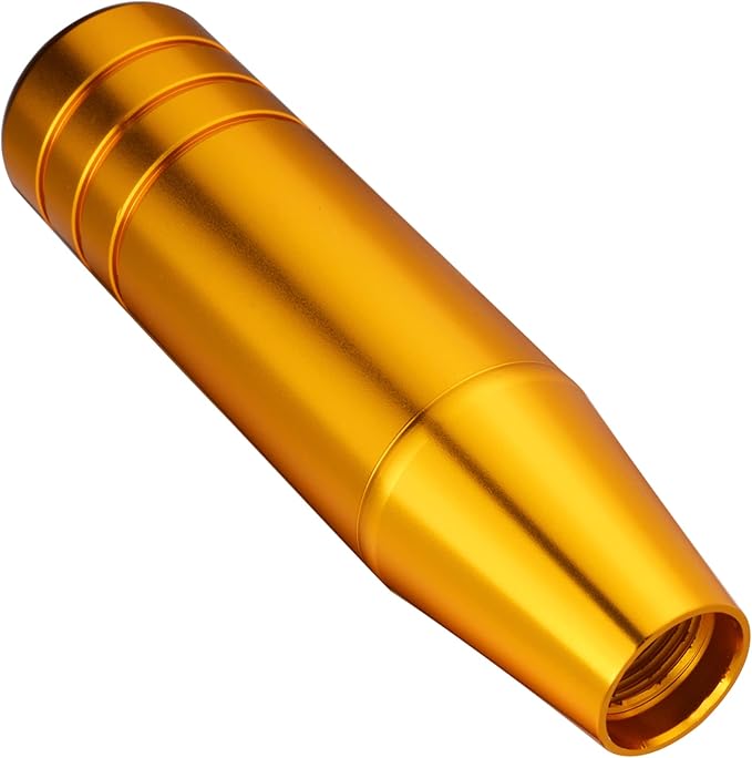 Abfer 5" Heavy Weighted Shifter Knob, Aluminum Alloy Car Gear Lever Stick Shift Handle Fit Most Automatic Manual Vehicle (Gold)