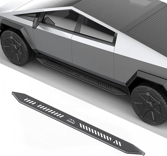 Heavy-Duty Running Boards for 2024 2025 Tesla Cybertruck, Side Steps with Mounting Brackets, Textured Black, No Drilling