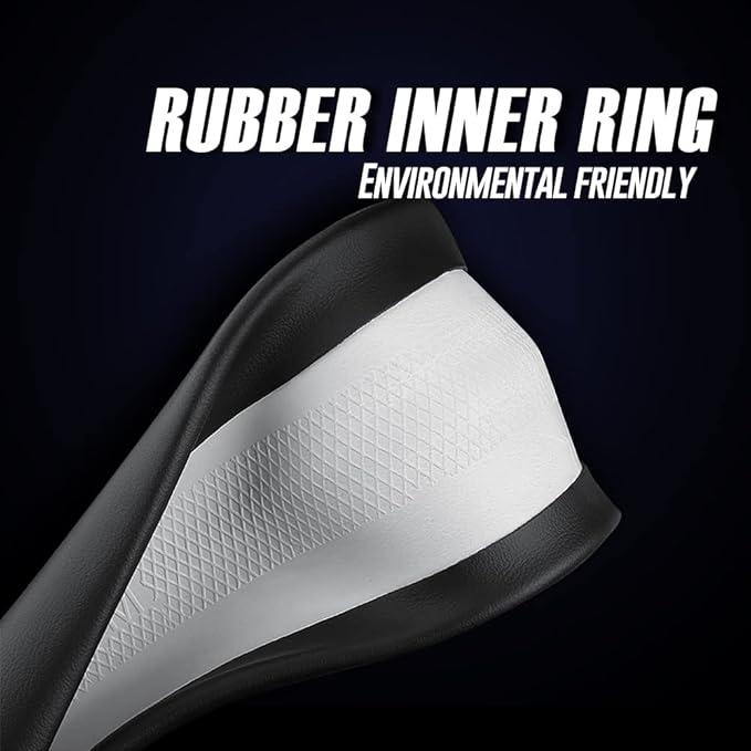 LKWLIKEI Nappa Premium Leather car Steering Wheel Cover, Non-Slip, Breathable, Universal 15 inches, Black.