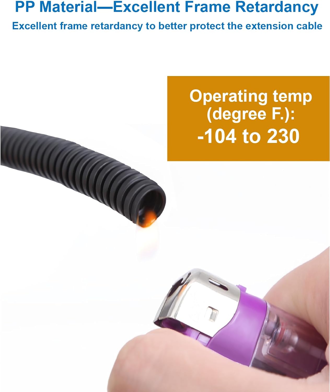 4 Pin Backup Camera Cable with Corrugated Tube Cover, 4 Pin Aviation Extension Cord, Weatherproof, Compatible with Rearview Camera Systems, Radar DVRs, CCTV Security Systems(10FT/3M)