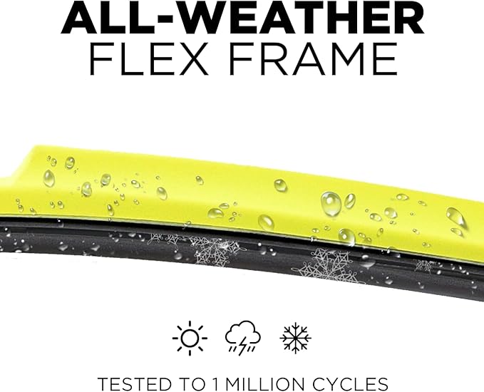 Clix Wipers - Jeep Wrangler & Gladiator (16"/16") Yellow Windshield Wiper Blades (All Wrangler & Gladiator Models), All-Weather Replacement Wipers-Set of 2, Includes Quick Connect Clips (1997-2025)