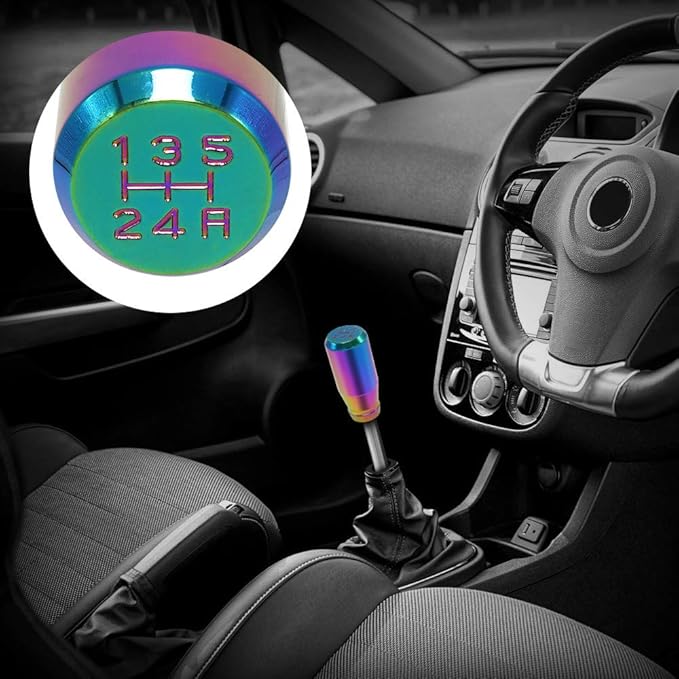 Racing JDM Type-R Style 5 Speed Manual Universal Gear Shift Knobs Adapters Included Fit Compatible with Mazda Tacoma STi Nismo 2004 Honda Accord Subaru
