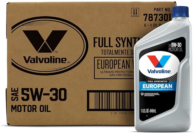 Valvoline European Vehicle Full Synthetic SAE 5W-30 Motor Oil 1 QT, Case of 6