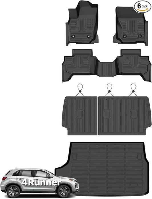 Wayhigh® Floor Mats for Toyota 4Runner 2025 2026 5-Seater(Not for Hybrid/EV) wtih Trunk mat&backrest mat TPE Car Mats Custom Fit Floor Liner for Toyota 4 Runner SR5/TRD/Limited 6th gen