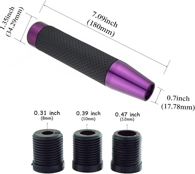 Abfer Tall Shift Knob Car Long Shifter Knob Weighted Gear Stick Shifting Lever Replace Extension Fit Most Manual Automatic Transmission Vehicle, Purple-1