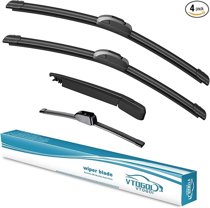 VTOGOI Windshield Wipers Replacement for Kia Soul 2020-2023 Front Rear Wiper Blades and Rear Windshield Wiper Arm Set for My Car (Pack of 4)
