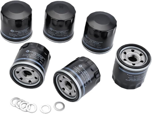 PE01-14-302A Engine Oil Filters Fits for Mazda 2 3 6 CX-3 CX-30 CX-5 CX-50 MX-5 with Drain Plug Washers Replaces W 6018 Wix 57002 B1400 6PCS