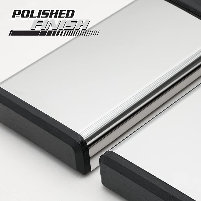 M-Auto 6.75" Running Boards Side Step Bars Compatible with 2019-2025 Chevy Silverado GMC Sierra 1500 2500HD 3500HD Crew Cab, Stainless Steel Side Step Nerf Bars, Polished Chrome