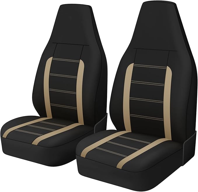 AUTOYOUTH Auto Car Front Seat Covers Bucket Seat Cover Automotive Universal Fit for Sedan Truck Trend Car Accessories - Beige