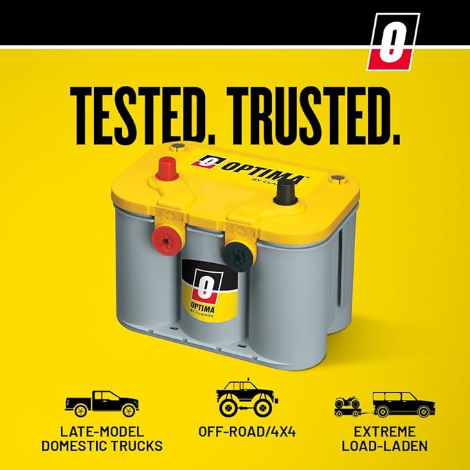 OPTIMA Batteries High Performance D31T YellowTop Dual Purpose Sealed AGM Car, Truck And SUV Battery, 900 CCA, Maintenance Free, Versitile Mounting