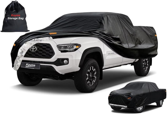 Kayme Truck Cover Custom Fit Toyota Tacoma(1995-2025) Xtra/Access/Double SB. Full Exterior Heavy Duty Outdoor Pickup Truck Car Cover Waterproof All Weather.Car Tarp for Wind Sun Dust Protection.