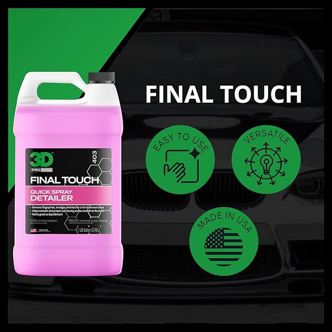 3D Final Touch Quick Detail Spray - Easy Spray On, Wipe Off Showroom Shine 1 Gallon