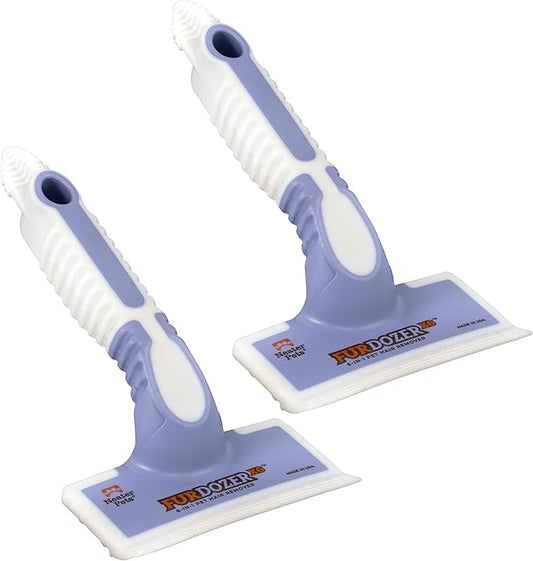 FurDozer Pet Hair Remover & Auto Detailing Tools - Cat & Dog Hair Remover for Carpets, Car Interiors, Couches, Bedding, & Pet Furniture (Purple, (2 Pack) - X6)