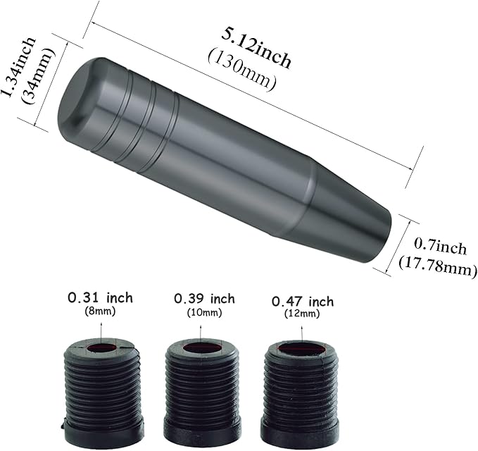 Abfer 5" Heavy Weighted Shift Knob,Car Aluminum Alloy Gear Stick Lever Shifter Handle Knobs Fit Most Automatic Manual Vehicle (Gray)