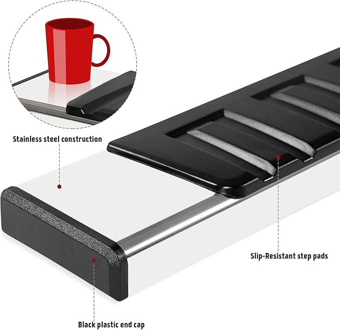 PZ 6" Double Cab Running Boards Compatible with 2019-2025 Chevy Silverado/GMC Sierra 1500, 2020-2025 for 2500HD 3500HD Mirror Stainless Steel Side Step Nerf Bar