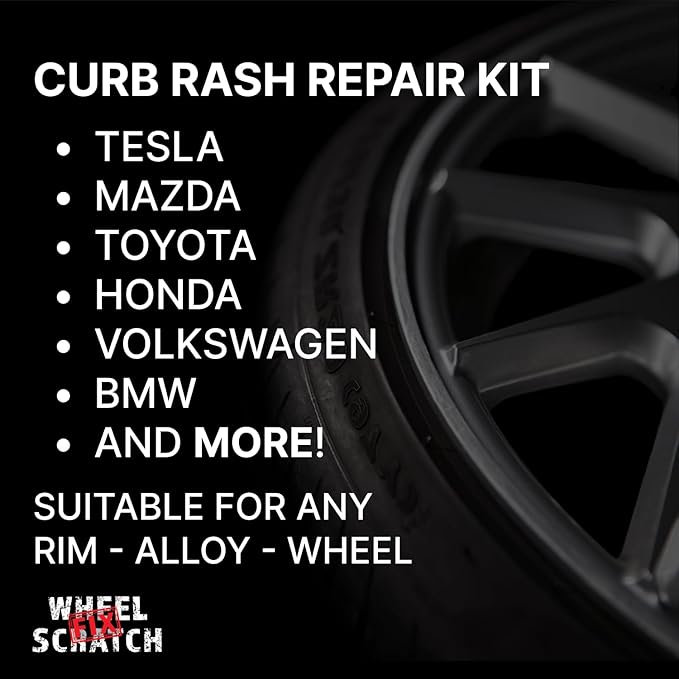 Wheel Scratch Fix® Light Silver Rim Touch Up Paint, Alloy Wheel Scratch Repair, Curb Rash Repair, Wheel Touch Up Paint Pen, Rim Scratch Remover, (Universal Light Silver Wheel Paint (Pen Only))