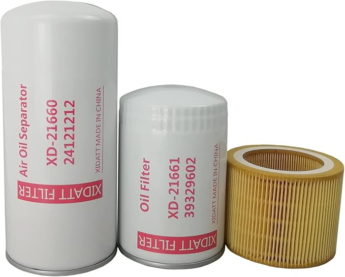 24121212 39329602 88171913 (Oil Separator+Oil Filter+Air Filter) Filter Kit Compatible With Air Compressor,XIDATT Filter Replacement Kit