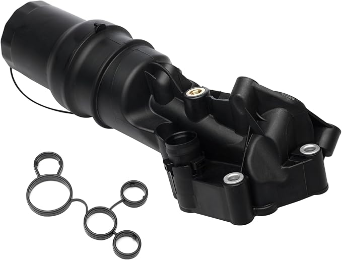 Engine Oil Filter Housing Assembly by AA Ignition- Replaces 07K115397A, 07K115397B, 07K115397D - Compatible with Audi and Volkswagen 2.5L - 2005-2014 Jetta, Golf Beetle, Passat, Rabbit, TT Quattro