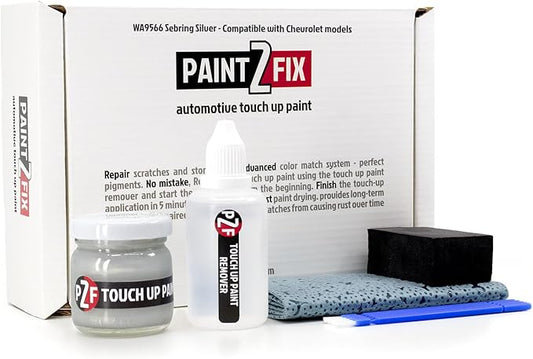 WA9566 Sebring Silver | Silver Nickel Touch-Up Paint Kit for Scratches and Chips - Compatible with Chevrolet Models