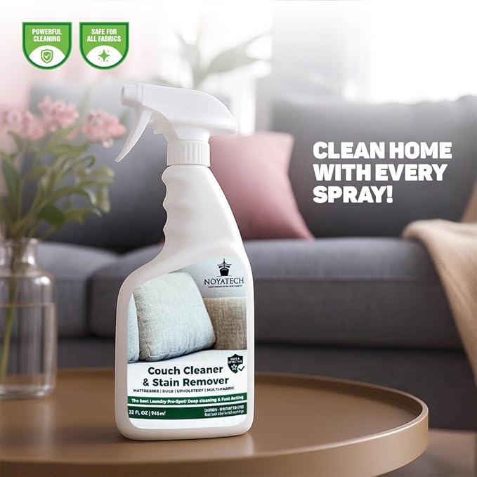 Couch Cleaner and Stain Remover Spray – Professional Strength, Multi-Surface Fabric and Upholstery Cleaner – Pet-Safe, Non-Toxic, Quick-Drying for Couches, Sofas & Car Interiors