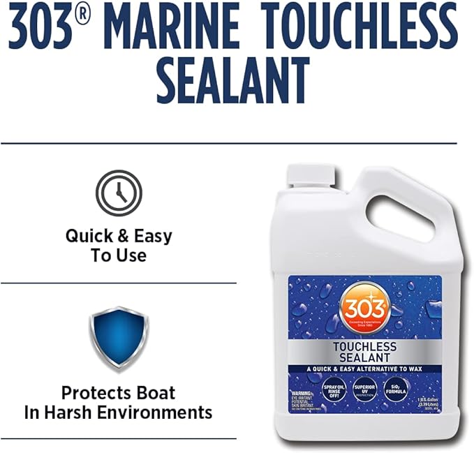 303 Products Touchless Sealant - SiO2 Technology - Water Activated Paint and Glass Protection - Spray On, Rinse Off, Refill for Trigger Spray Bottle,1 Gallon (Pack of 4), 30399
