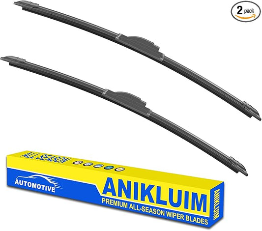 OEM Quality 26" + 18" Premium All-Seasons Durable Stable And Quiet Windshield Wiper Blades-J Hook Wipers(Set of 2)