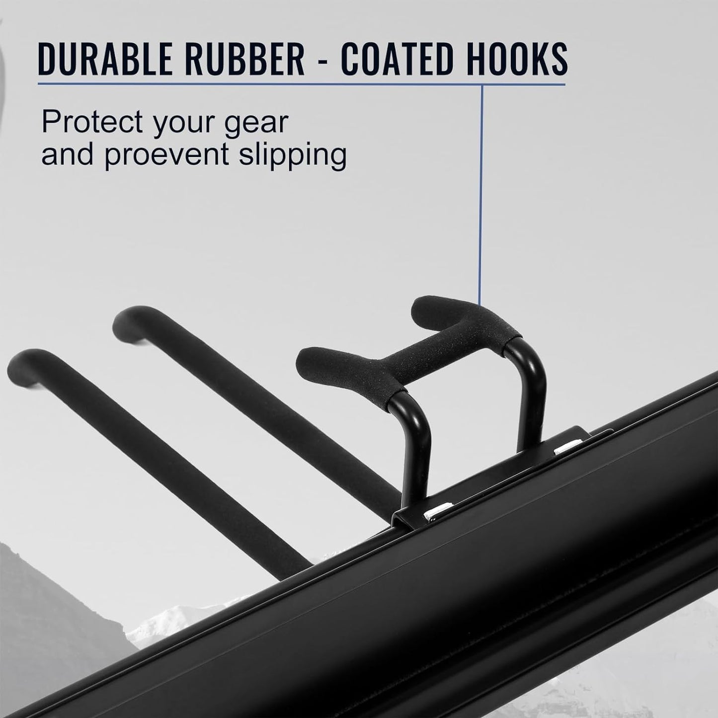 Wall Mount Tool Storage Rack, Heavy Duty Garage Storage Tool Organizer, Garden Tool Wall Hooks and Hangers, Hold Up to 350lbs Black 2Pack, AK806-Black-2Pack