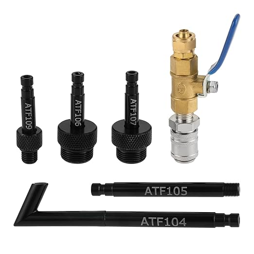 Automatic Transmission Fluid Oil Filling Filler Adapter Manual Filler Kit Include Metal Dispenser with Shut Off Valve, Replacement for Audi 09G 01J 722.9 CVT DSG ATF Benz 722.9