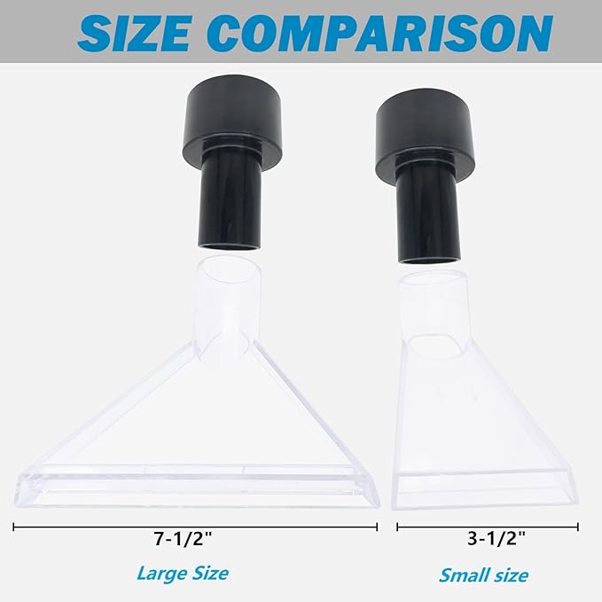 Happy Tree See-Through Extracting Accessory with 2-1/2" Reducer for Upholstery & Carpet Cleaning & Auto Detailing, Shop Vac Extractor Attachment for 10-20 Gallon Wet/dry Vacuum Cleaners