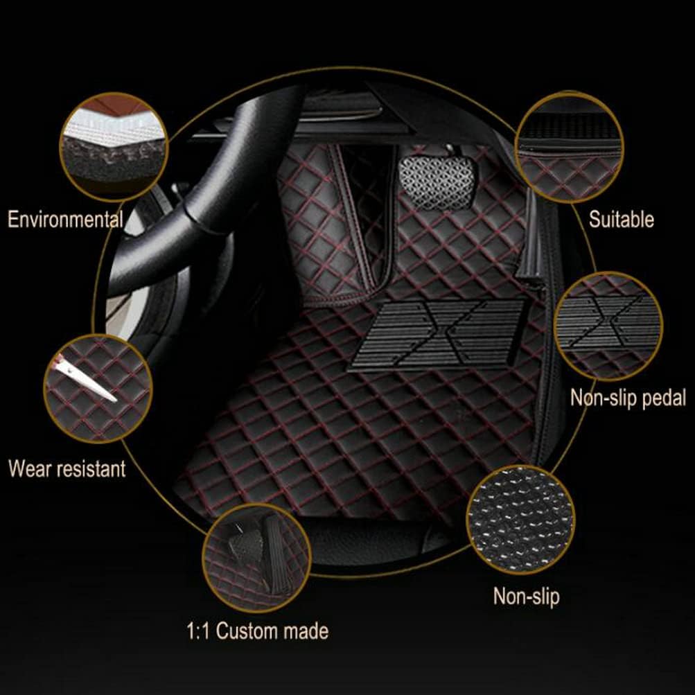 Custom Colors Car Floor Mats Black Pink for 99.9% Sedan SUV Sports， All-Weather Liners Car Floor mat，Luxury Leather Automotive Floor Mats (Black White,3D Floor Mats)