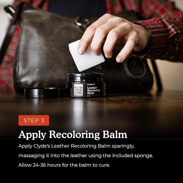 Clyde's™ 4-Step Leather Recoloring Kit | Includes Brush and Lint-Free Towels | Cleans, Restores, and Protects Your Leather