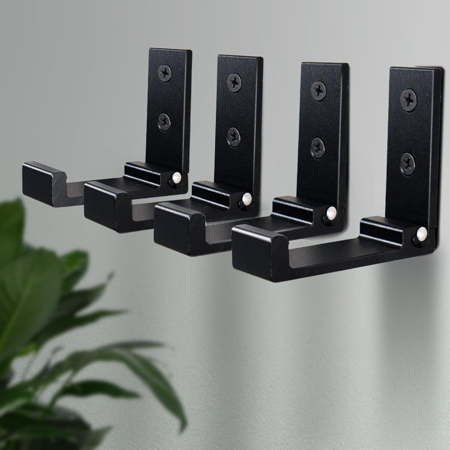 OHIYO Folding Coat Hooks 6pcs Foldable Hook Wall Mounted for Hanging Coat, Jacket, Towel Heavy Duty Wall Hooks Aluminum Alloy Fold up Hooks Headphones Holder Bearing Load 33lb (Black)