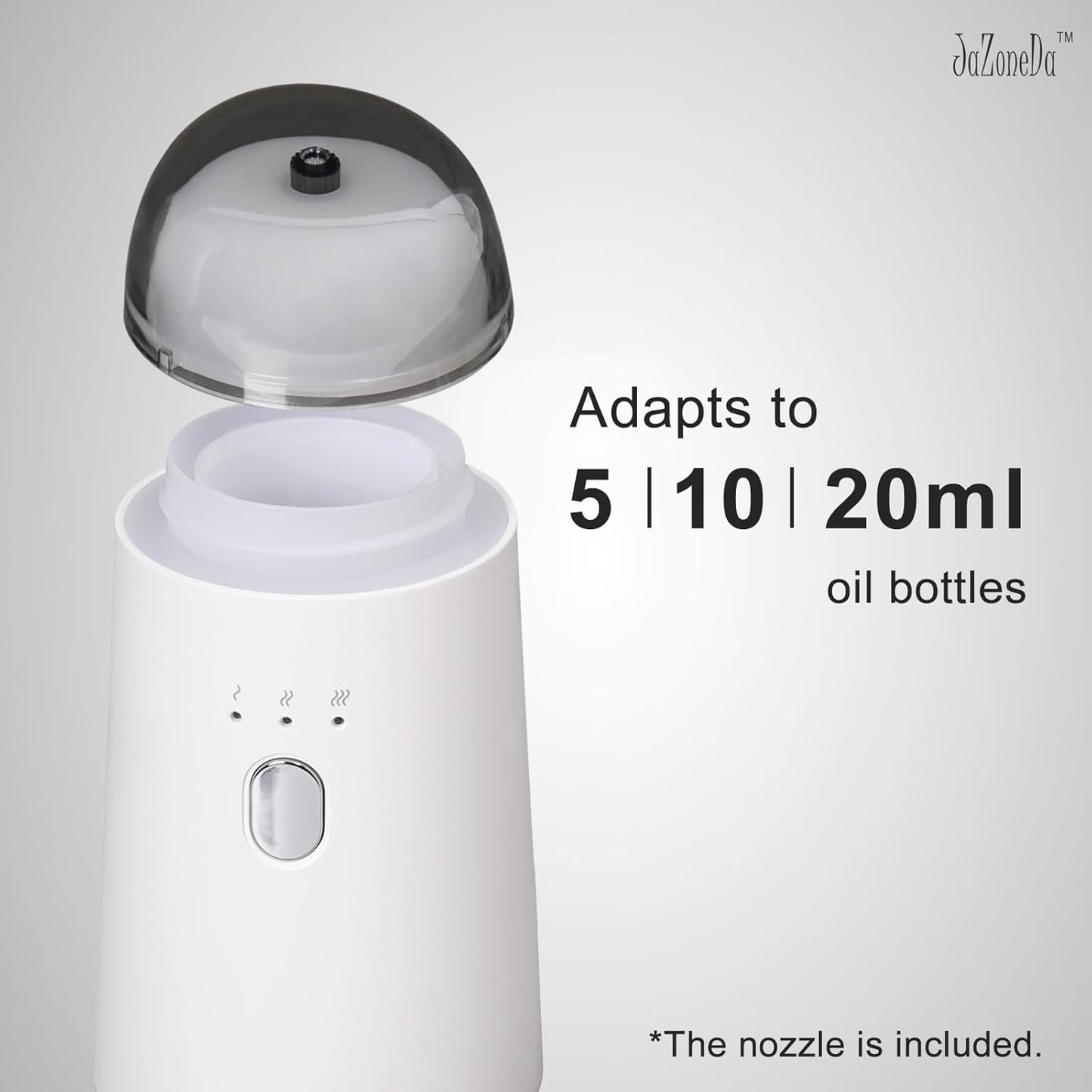Waterless Diffuser for Essential Oil, Rechargeable Mini Aromatherapy Diffuser for Home & Car, Portable Cordless Design, Fits Car Cup Holder, 3 Mist Levels, 2-Hour Timer, Type-C Charging