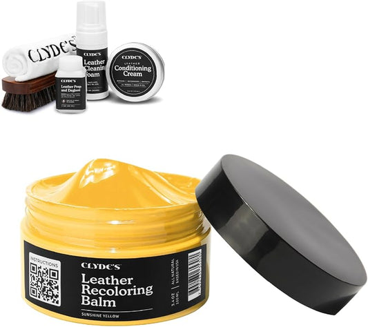 Clyde's™ 4-Step Leather Recoloring Kit | Includes Brush and Lint-Free Towels | Cleans, Restores, and Protects Your Leather