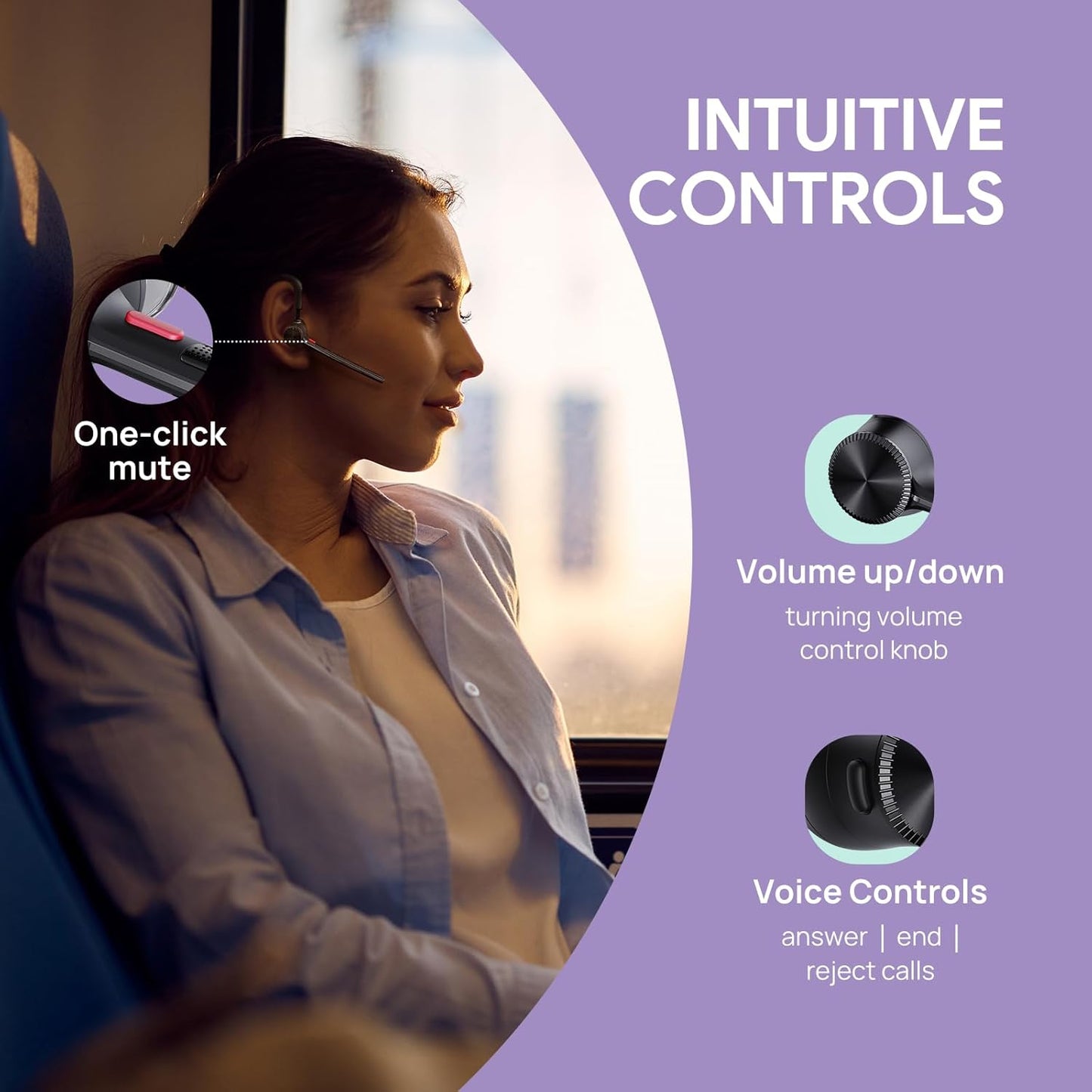 Yealink Single Ear Bluetooth Headsets BH71 Lite,Wireless Headset with Mic for Work,Bluetooth Earpiece Connect Cell Phone/Mobile/Laptops,Teams Zoom Certified,Mute Function