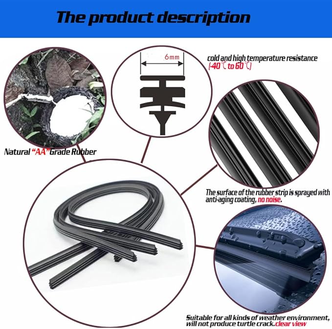 Front and Rear Windshield Wiper Blades For Mercedes-Benz GLA CLASS X156 GLA250 GLA45AMG 2016~2021 Original Equipment Replacement windscreen wiper