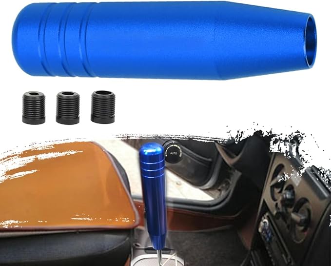 muge racing 5inch Aluminum Alloy Shift Knob, Heavy Duty Car Gear Lever Stick Shifter Handle fit Most Automatic Manual Vehicle Blue