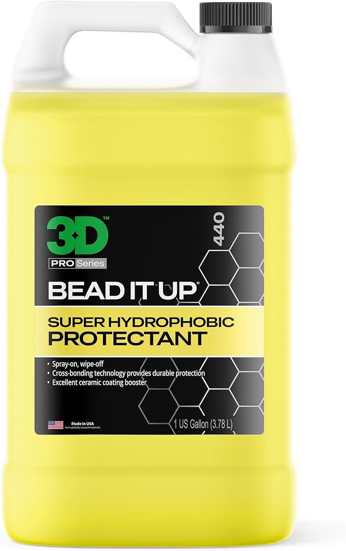 3D Bead It Up Ceramic Coating Booster Spray - Super Hydrophobic Bead Maker - Polymer Paint Protectant & Sealant 1 Gallon