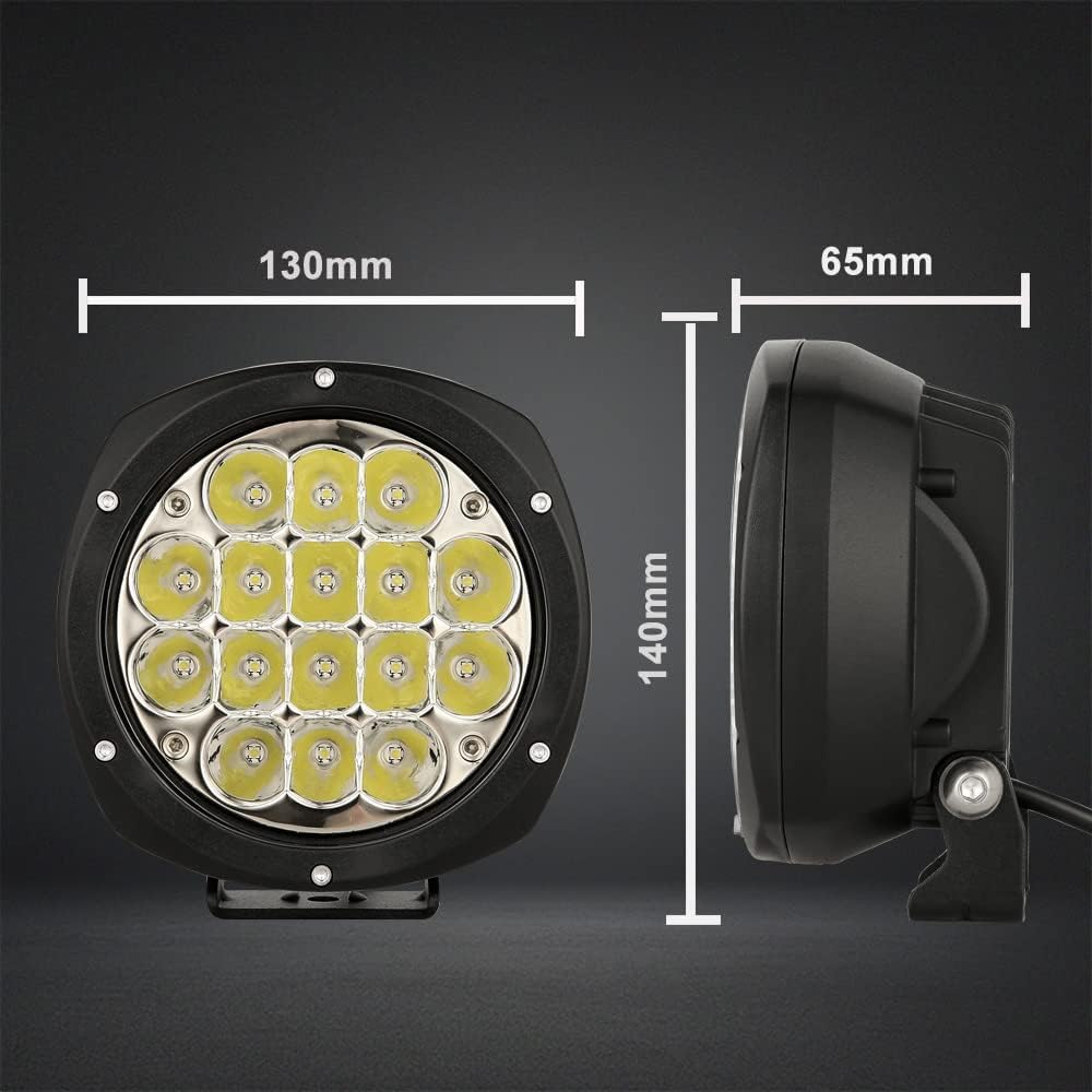 BIGLION.X 5Inch 160W Round Led Driving Lights Off Road Spot Lights Offroad Driving Light Bar 18800LM with Wiring Harness Waterproof IP69K 12V 24V for Pickup Trucks ATV UTV SUV
